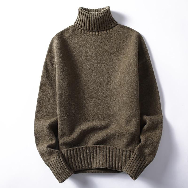 Men's Turtleneck Sweaters And Pullovers Winter Casual Solid Color