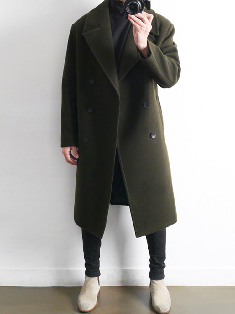 Woolen Men's Mid-length Student Trench Coat