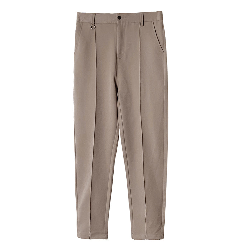 Men's Straight Small Trousers With Ring Drape Small Feet Slim Drape Ins