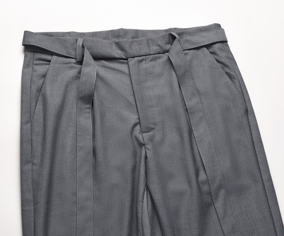 Loose Straight Tube Side Zipper Ribbon Pants For Men