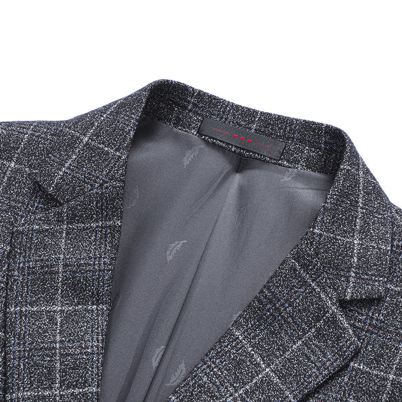 Men's slim plaid suit jacket