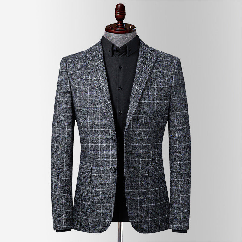 Men's slim plaid suit jacket