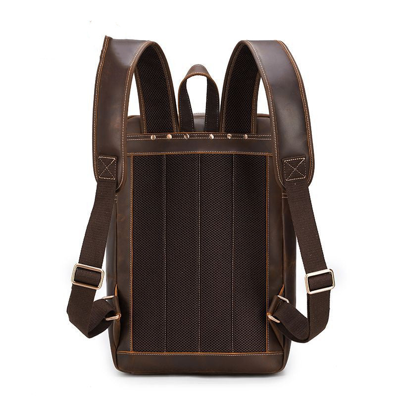 Crazy Horse Leather Travel Backpack