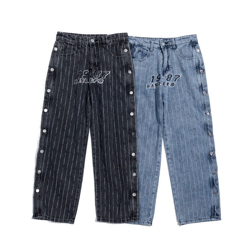 Jeans Men's Hip Hop Loose Straight Leg Wide Leg Pants