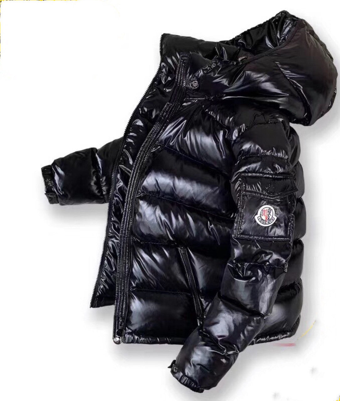 Down Jacket Thickened Short Shiny Hooded Warmth Super Thick White Duck Down Cold-proof Down Jacket