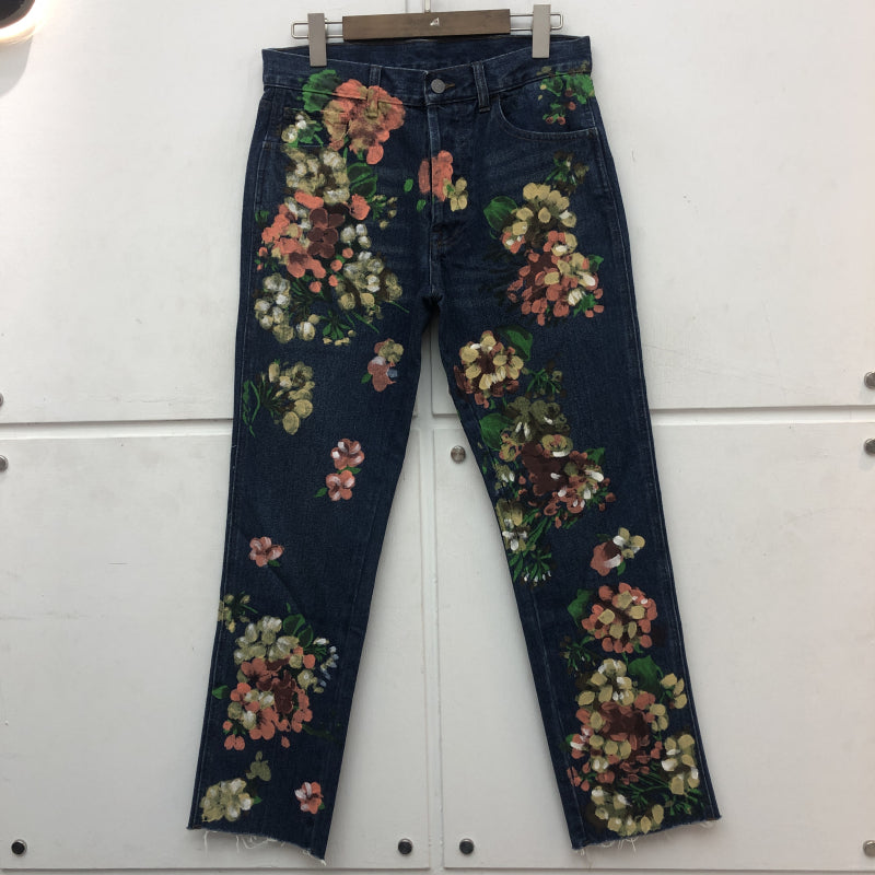 Tide Brand Hand-Painted Graffiti Floral Jeans