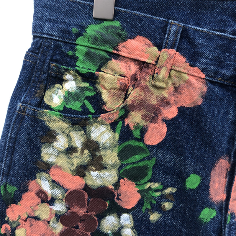 Tide Brand Hand-Painted Graffiti Floral Jeans