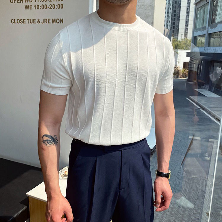 Short-sleeved Thin Korean Base Shirt