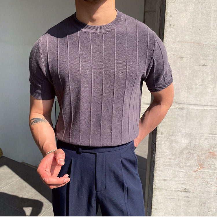 Short-sleeved Thin Korean Base Shirt