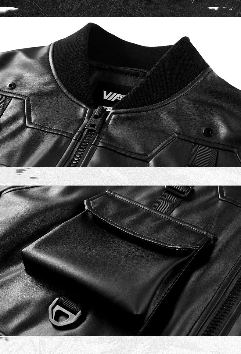 Leather Men's Functional Work Coat