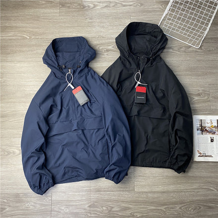 Fall Outdoor Sports Casual Half Zip Waterproof Jacket Hooded