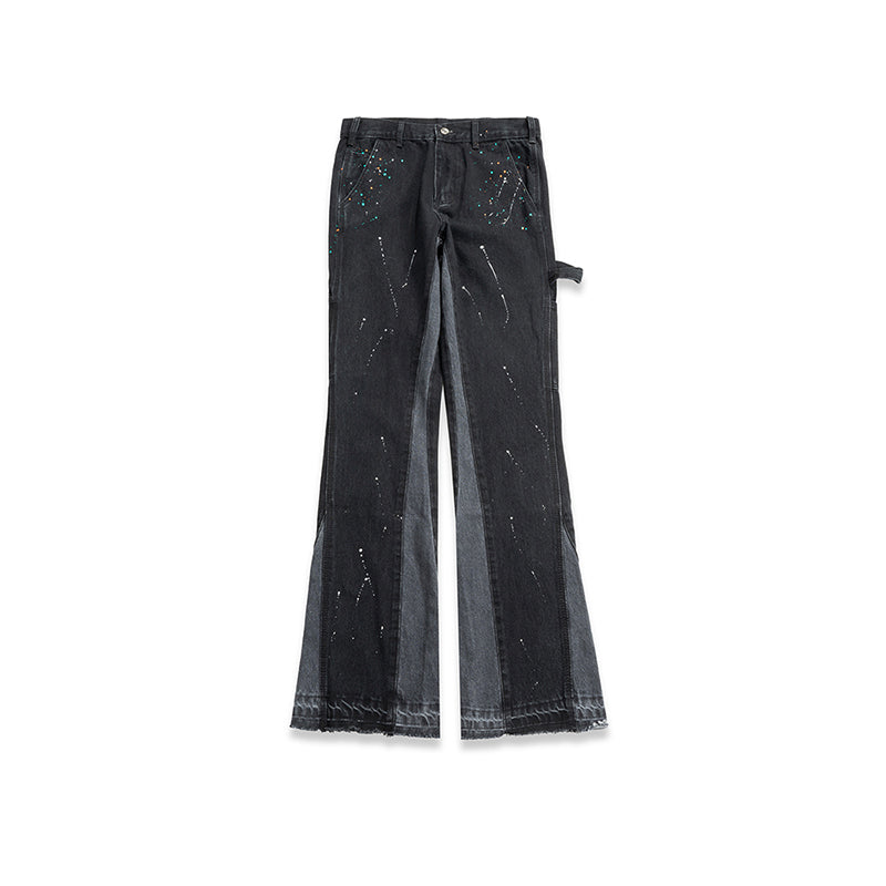 Panelled flared trousers