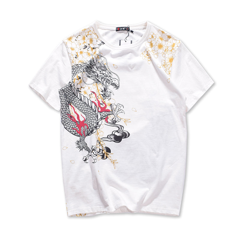 Dragon tiger embroidery short sleeve