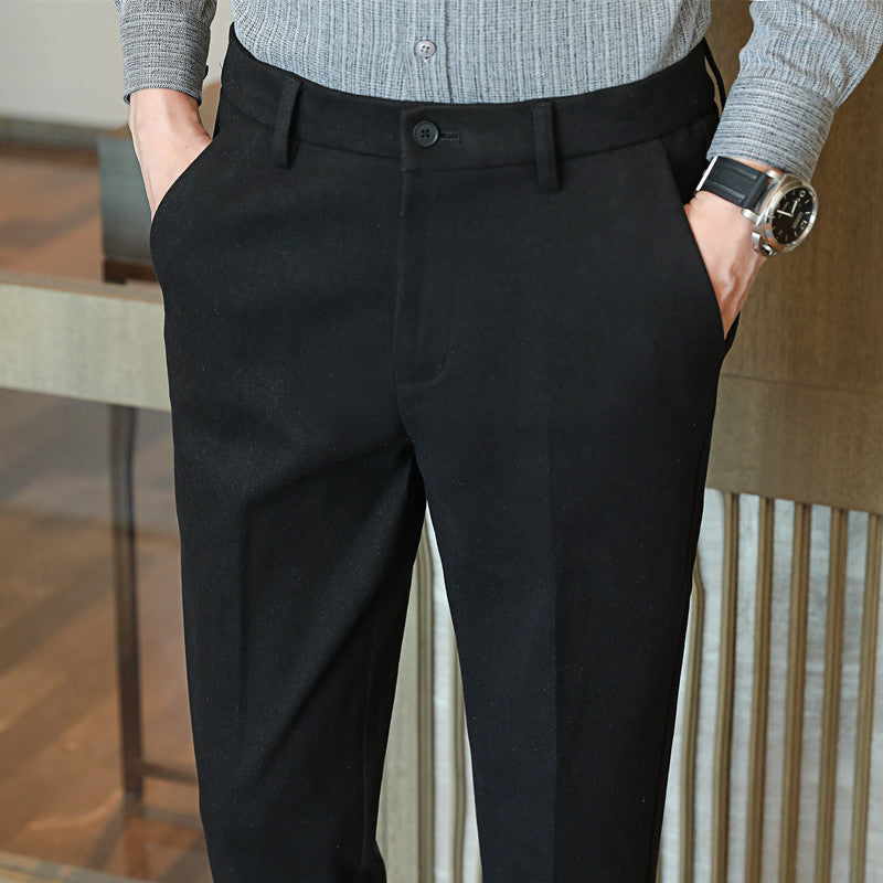 Men's Brushed Heavy Woolen Casual Pants