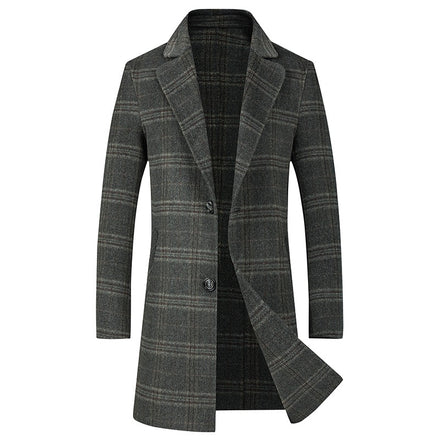 Men's plaid wool windbreaker