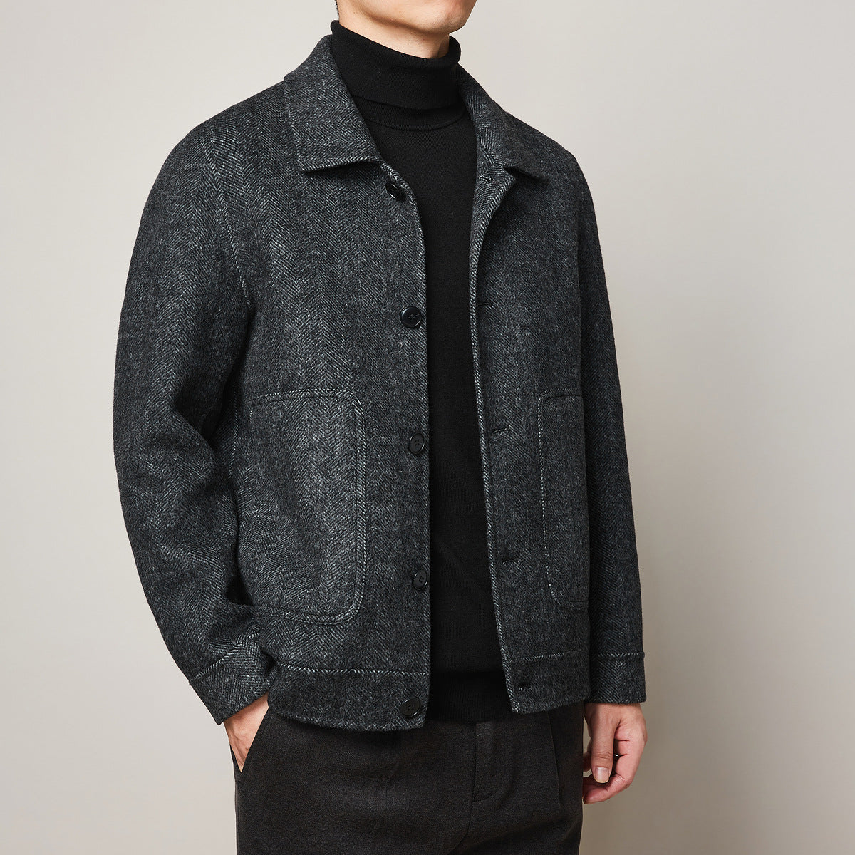 Lapel Thick Wool Double-sided Woolen Coat