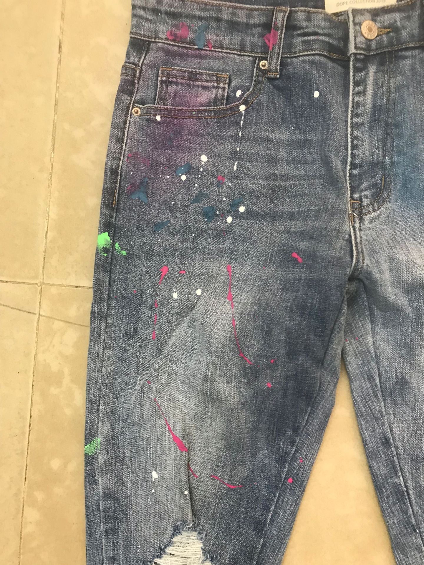 Splash ink gradient jeans