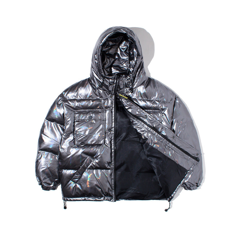 Bread clothing thickened solid color reflective tooling jacket.