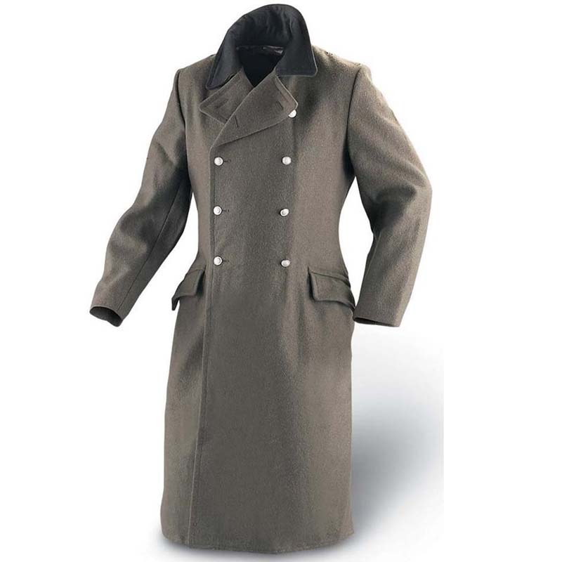 Men's Contrast Collar Woolen Long Coat