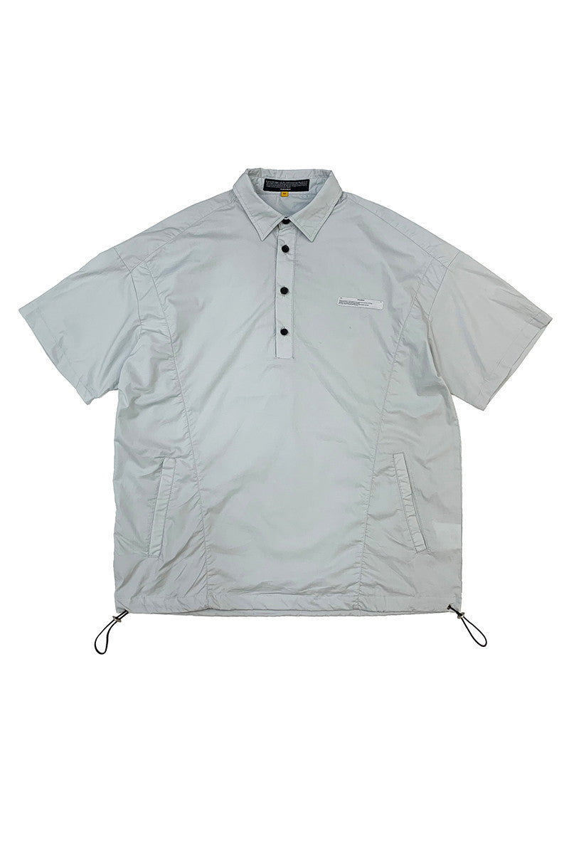 Retro drawstring reflective cursor short sleeve