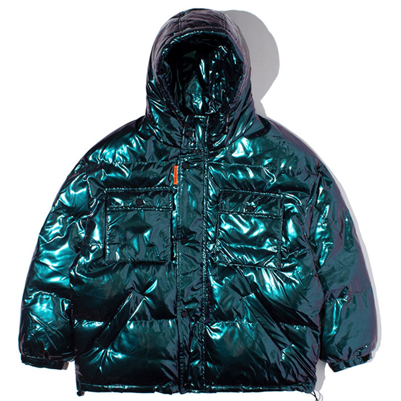 Bread clothing thickened solid color reflective tooling jacket.