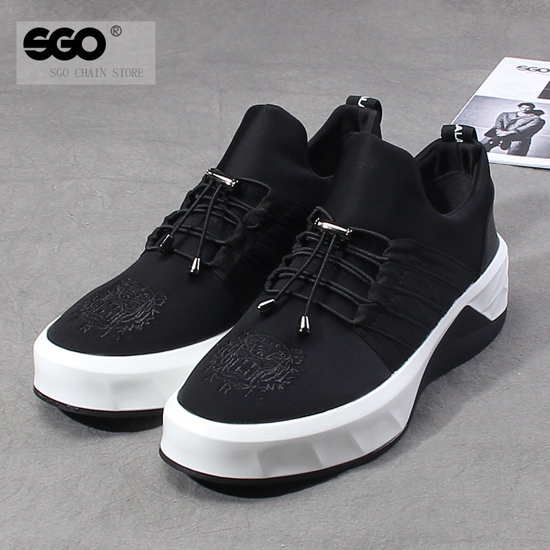 The spring and autumn season trend of Korean high shoes male head increased thick soled casual shoes handsome men sports shoes