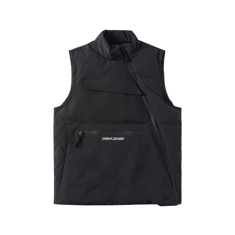 Men's Waistcoat With Big Pockets Loose Sleeveless Vest