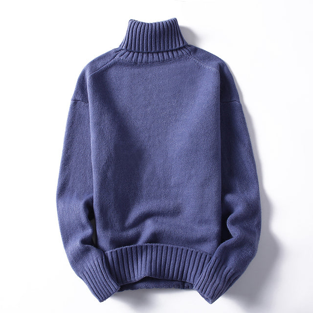 Men's Turtleneck Sweaters And Pullovers Winter Casual Solid Color