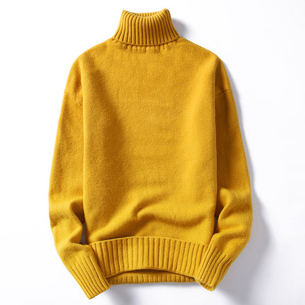 Men's Turtleneck Sweaters And Pullovers Winter Casual Solid Color