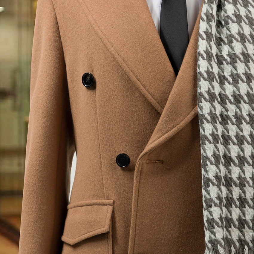 European And American Men's British Mid Length Coat