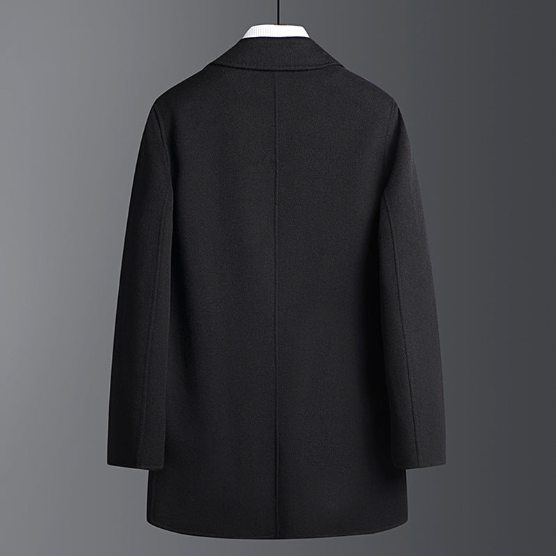 Thickened double-sided woolen coat with down liner