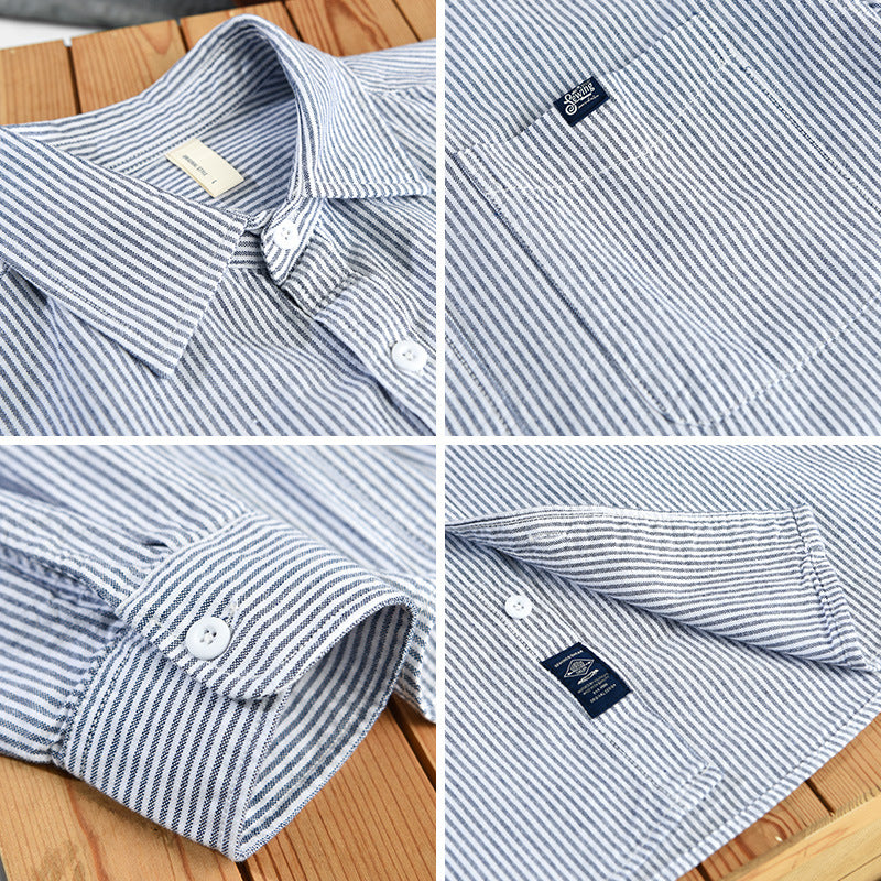 Men's Striped Casual Shirt Loose