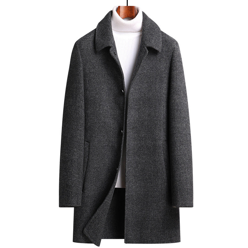 Thickened double-sided woolen coat with down liner