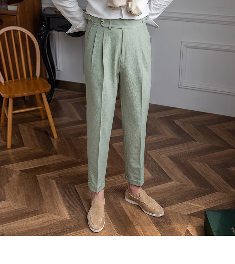 Light And Airy Seersucker High-rise Pants