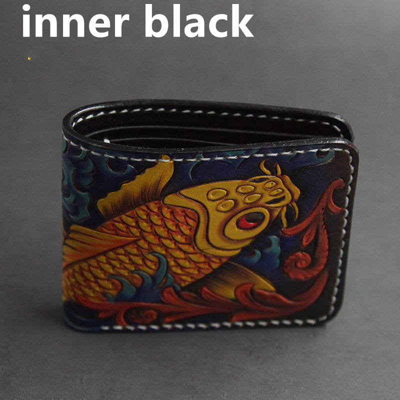 Unique asian handmade Leather Carving Walle