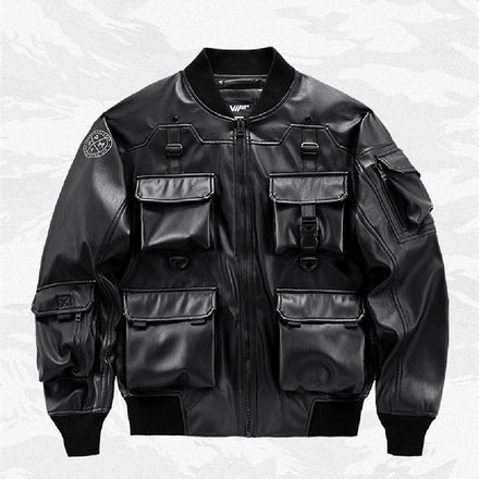 Leather Men's Functional Work Coat