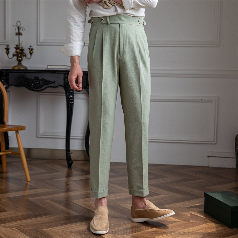 Light And Airy Seersucker High-rise Pants