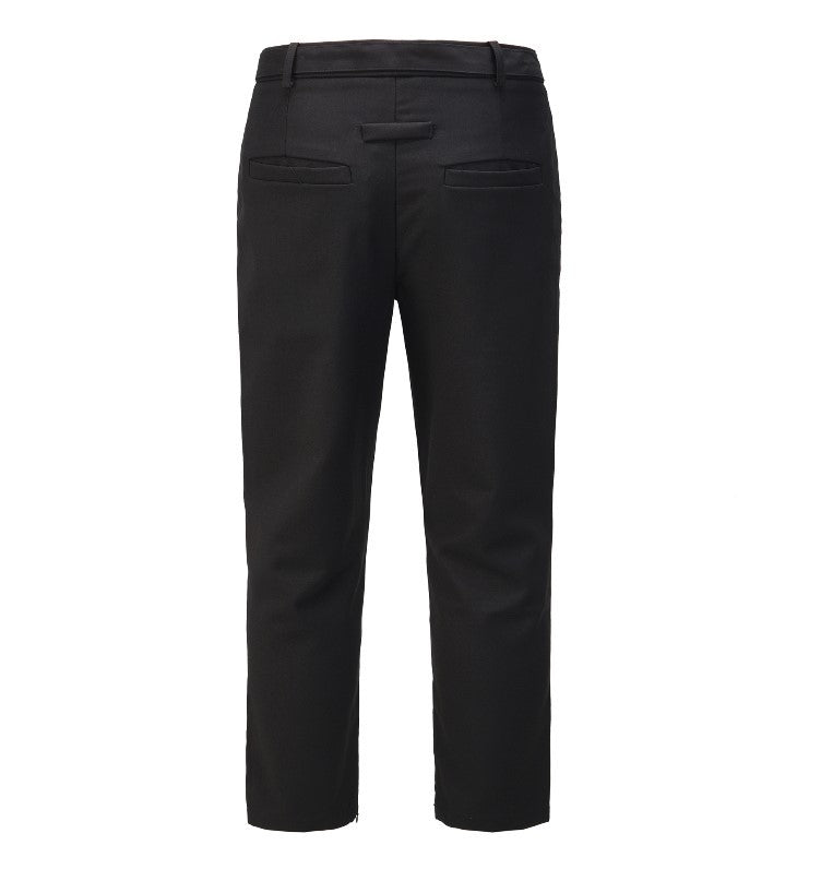 Loose Straight Tube Side Zipper Ribbon Pants For Men