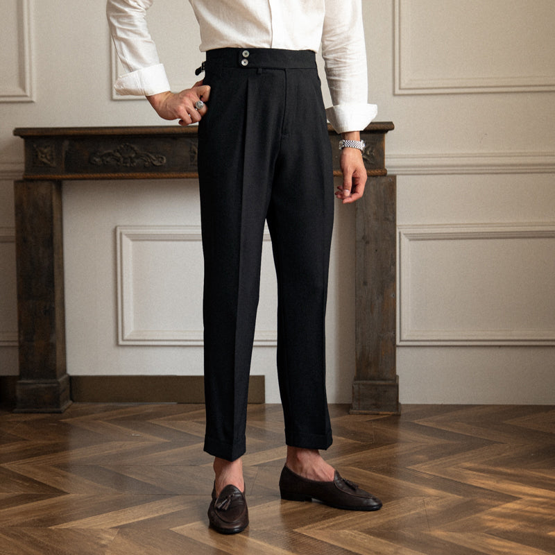 Casual High Waisted Suit Pants With Straight Sleeves And Wrinkle Resistance