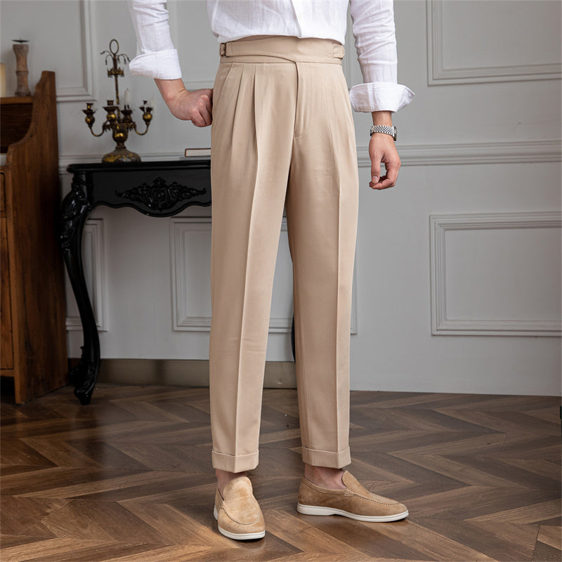 Retro Gentleman Casual Pants Fashion Straight Drape Western