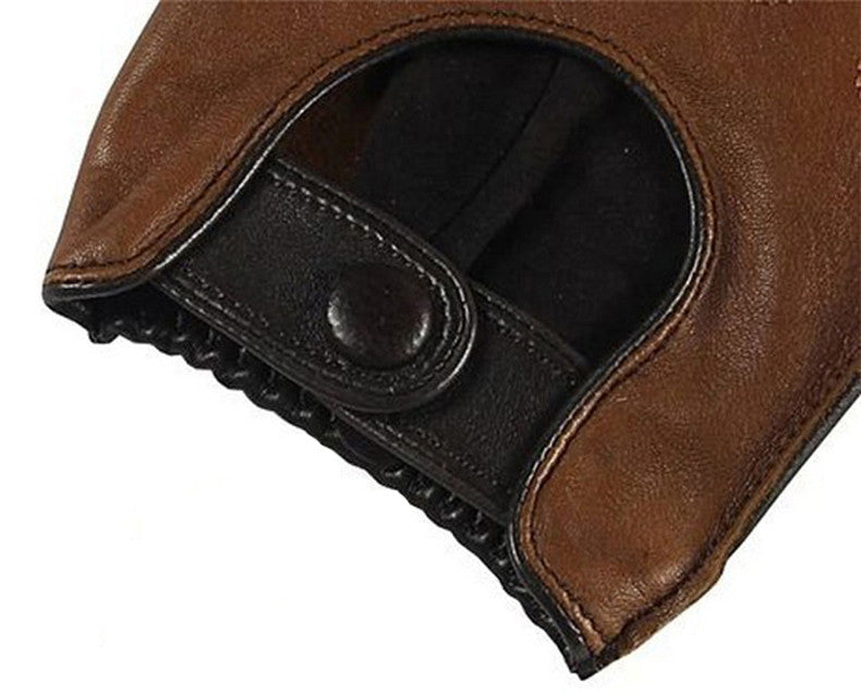 Men's Driving Leather Driving Touch Screen Gloves