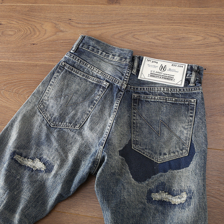 Street patch men's jeans trousers