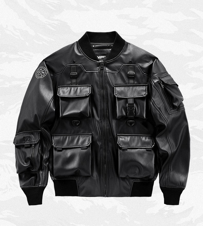 Leather Men's Functional Work Coat