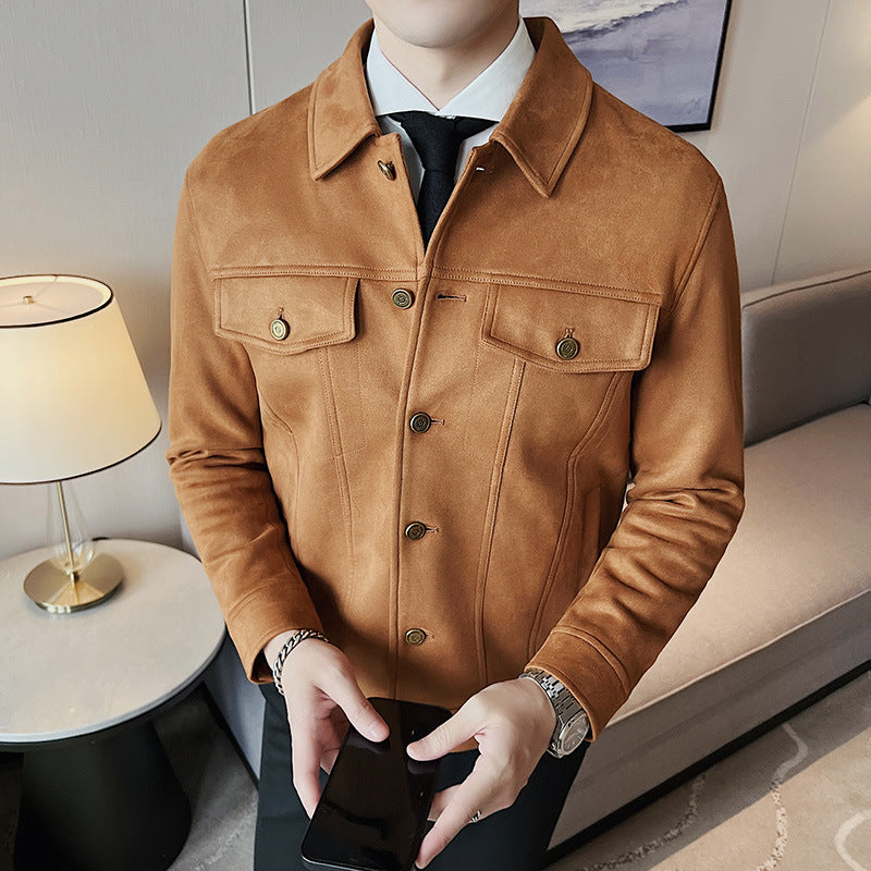 Men's Jacket Deerskin Thick Top Coat