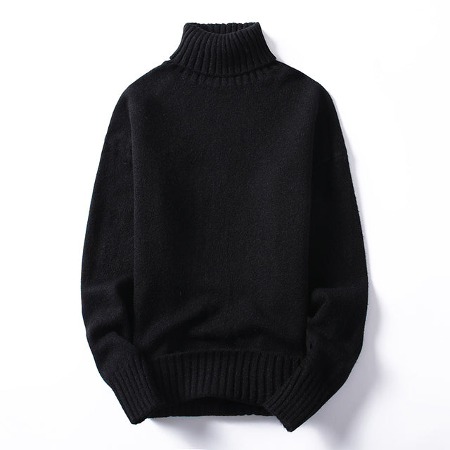 Men's Turtleneck Sweaters And Pullovers Winter Casual Solid Color