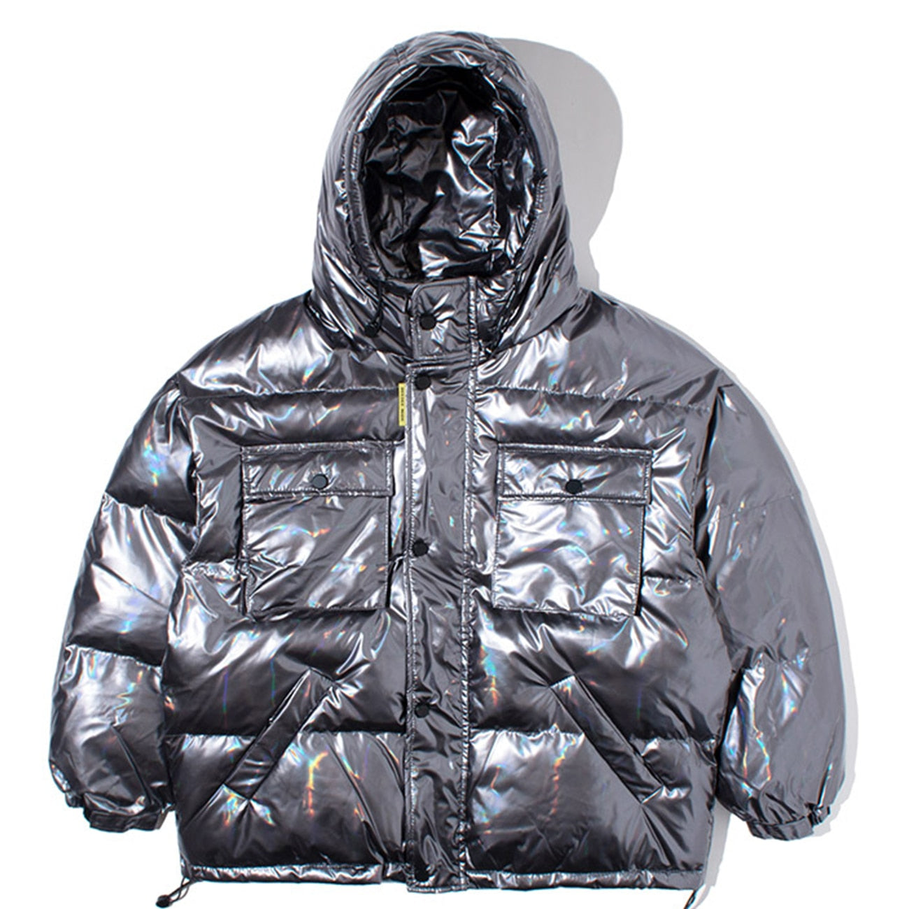 Bread clothing thickened solid color reflective tooling jacket.