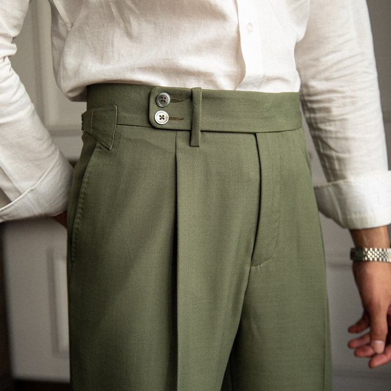 Casual High Waisted Suit Pants With Straight Sleeves And Wrinkle Resistance