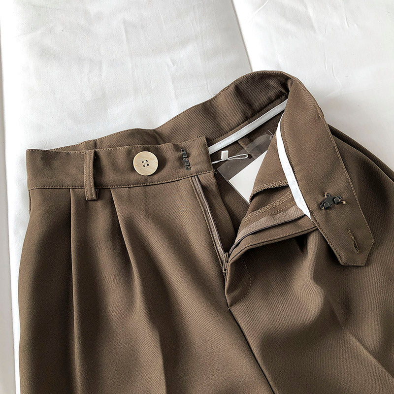 Show Figure Casual High-waist Suit Straight Trousers