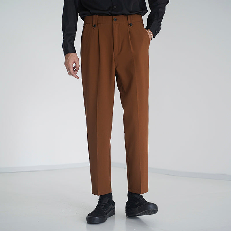 Mens Loose-fitting Casual Straight Nine-quarter Pants