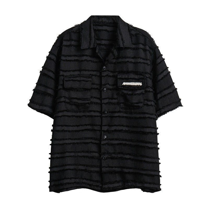 Trendy High-grade Tassel Shirt Men's And Women's Short-sleeved Loose